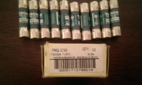 New Cooper Bussman FNQ- 2/10 Tron Time Delay Fuse (Lot of 10)