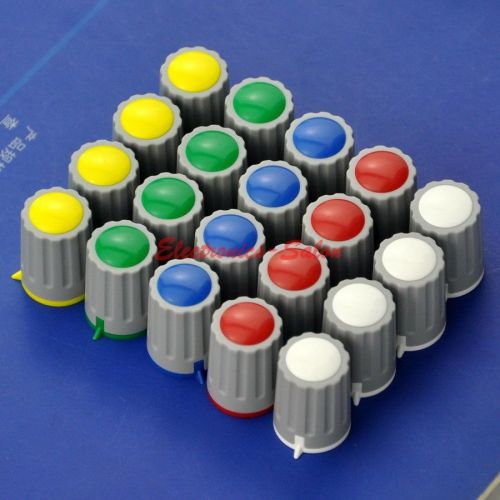 5 Colors Knob Assortment Kit, for 6mm 18 Teeth Shaft Pots.