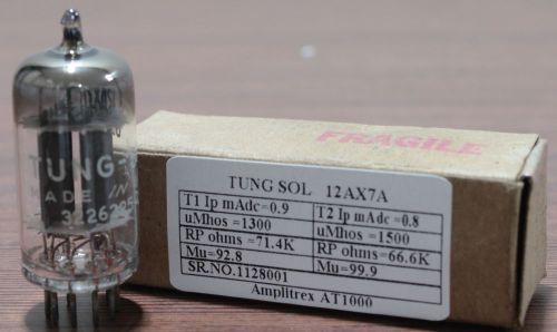 1xNos 12AX7A Tung-Sol made in USA Amplitrex AT1000 Tested