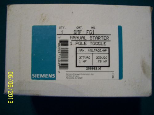 New - siemens smf #fg1 manual toggle type starter, 1-pole for sale