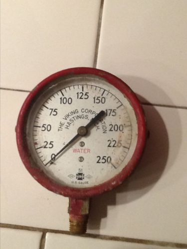 1951 viking 250 psi water gauge for fire sprinkler system for sale