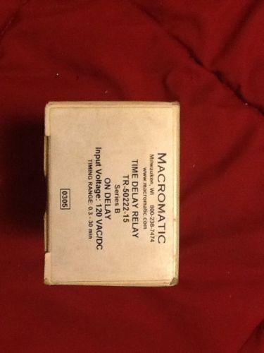Macromatic tr-50222-15 time delay relay series b 120vac/dc  0.3-30 min timing for sale