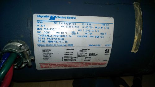 Magnetek century electric 3/4hp 3 ph part # 8-173024-01 for sale