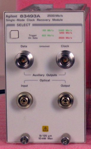 Hp/agilent 83493a 2.5 gb/s single-mode clock recovery plug-in 83480a cal/cert for sale