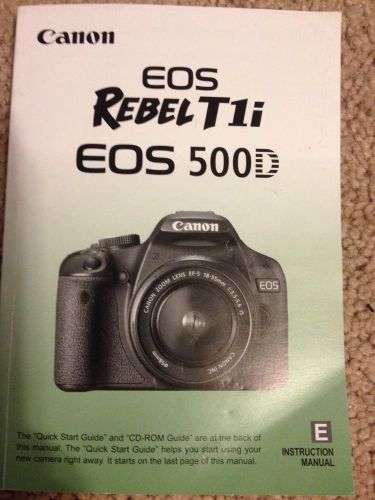 Canon Rebel T1i EOS 500D Genuine Instruction Owners Manual Book Original NEW