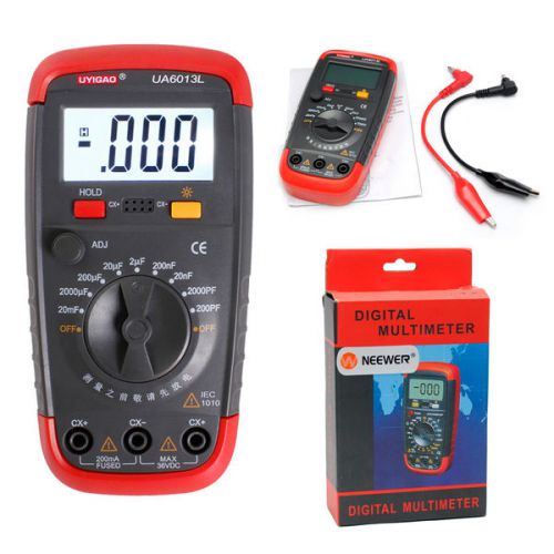 Ua6013l digital lcd auto range capacitor capacitance tester meter new for sale