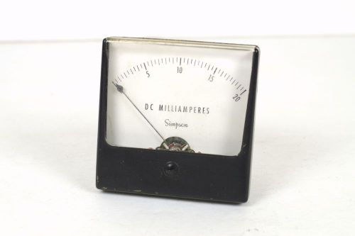 Vintage Simpson Panel Meter DC Milliamperes 0-20 THREE AVAILABLE