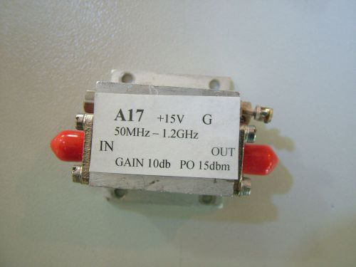 RF AMPLIFIER 50MHz - 1.2GHz GAIN 10db  PO 15db  A17  SMA