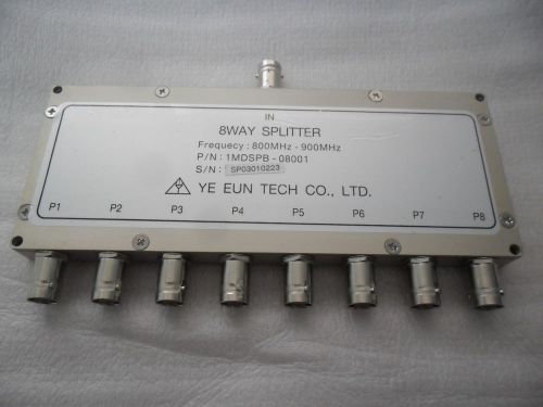 Ye Eun Tech 8 Way Splitter 800- 900 MHz RF 1MDSPB-08001 BNC Divider
