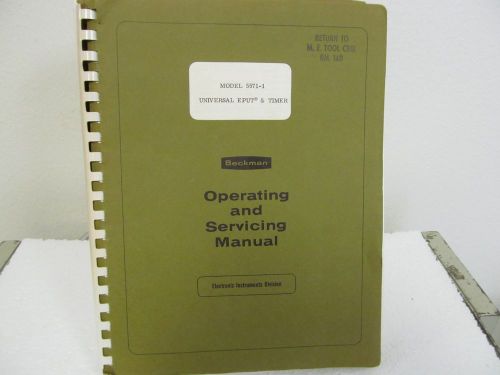 Beckman 5571-1 Universal EPUT &amp; Timer Operating/Servicing Manual w/schematics