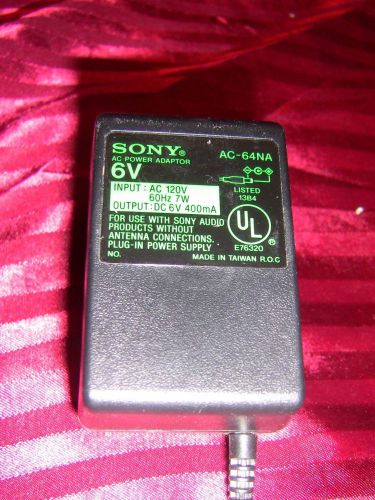Sony 6V DC 400ma Power Supply AC Adapter Transformer AC-64NA