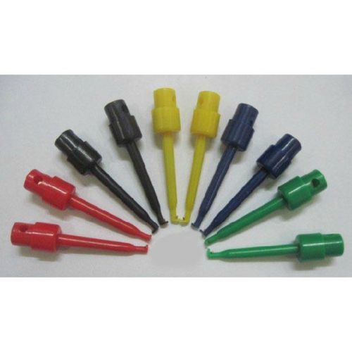10pcs high quality 5 color large copper flexible test hook probe pcb smd ic diy for sale