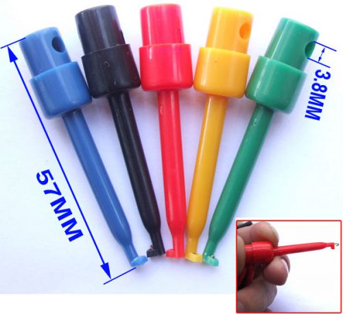 100pc diy 5 color test hook clip smd pcb ic test probe for sale