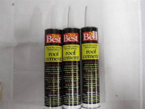 Lot of 3 Do It Best Plastic Wet or Dry Fibered Plastic Roof Cement Cartridge
