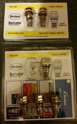 Lot of 6 NEW NORDSON SATURN IN LINE FILTERS .15mm 100 mesh 1007373 5 FILTERS NEW
