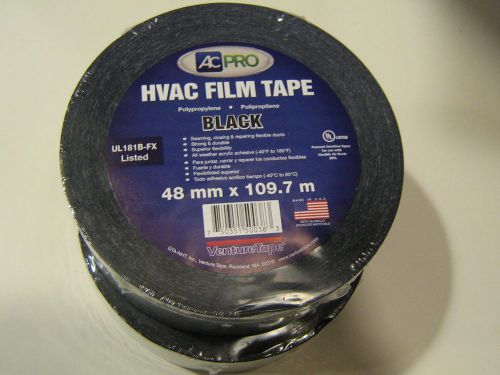 2 rolls ac pro hvac  black film tape 48 mm x 109.7 m (made by venture) for sale