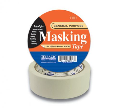 Bazic 1.88&#034; x 2160&#034; (60 yards) general purpose masking tape, case of 24 for sale