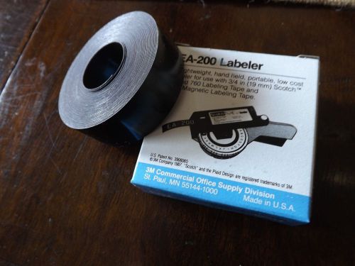 SCOTCH 3M 763 Magnetic Labeling Tape EA-200 Labeler 1 roll of Black Tape
