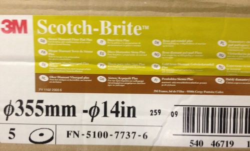 3M Scotch-Brite Sienna Diamond Floor Pad Plus, 14 in, 5/case,
