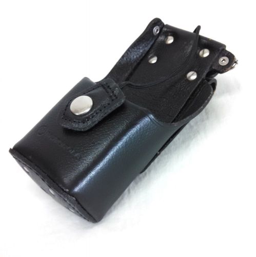 Original motorola leather radio holster ntn8382b black belt loop public safety for sale