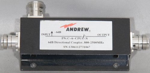 Andrew pn: c-6-cpus-n 6 db 800-25000 mhz directional coupler 2.5 ghz for sale
