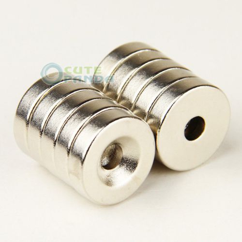 10pcs strong n35 magnets d 20mm x 5mm hole: 5mm rare earth fridge neo neodymium for sale
