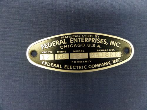 Federal Enterprises Inc 18 Solar Ray &amp; 19 Propello Ray 12 Volt Replacement Badge