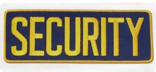 Large embroidered security patch gold blue back uniform jacket 11 x 4 quality us for sale