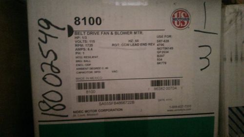 Emerson 8100 1/3hp 115v belt drive blower motor new!! for sale