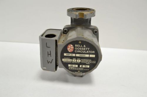 Bell &amp; gossett nbf-22 150psi 1in 18gpm 115v-ac circulator pump 10bar b213188 for sale