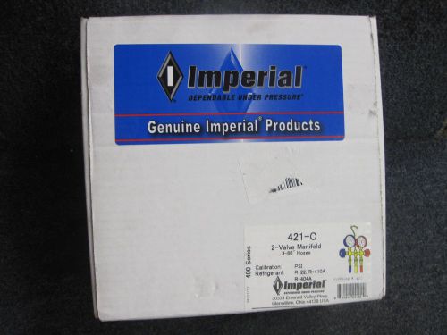 IMPERIAL 421-C 2-VALVE MANIFOLD 3-60 HOSES,R-22, R-410A, R-404A