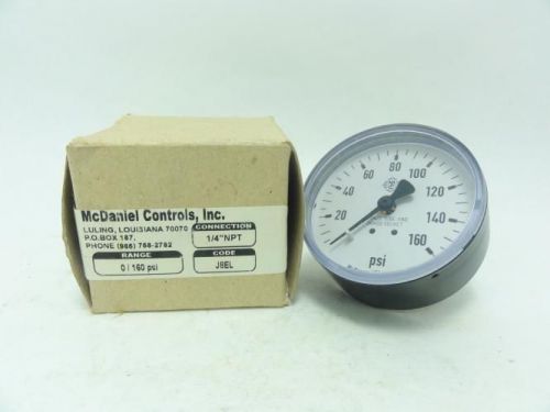 137805 New In Box, McDaniel Controls J8EL Pressure Gauge 1/4&#034; NPT 0-160Psi