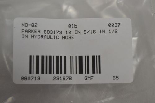 New parker 683173 parflex 10 in 9/16 in 1/4in npt hydraulic hose d231678 for sale