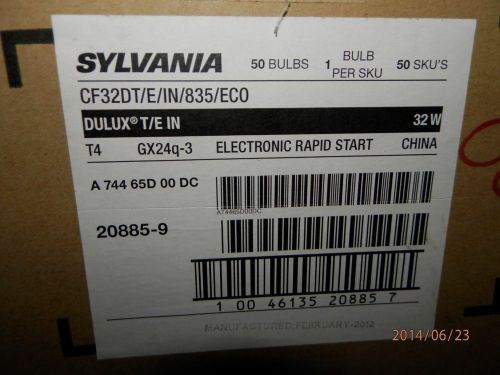 $4.00 each, delivered  50 compact fluorescent cf32dt/e/in/835eco sylvania 20885 for sale