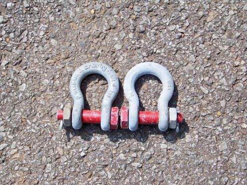 Lot of 2 - crosby 5/8&#034; usa made anchor shackles 3-1/4 ton - 6500 lbs. for sale