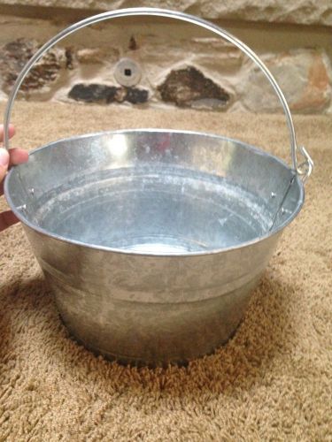Galvanized steel bucket, 9.25&#034; dia x 5.5&#034; high, shabby chic style for sale
