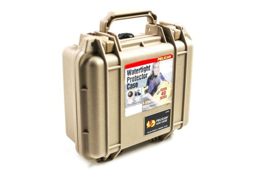 Pelican 1200 desert tan case fits gopro camera waterproof dust proof made in usa for sale