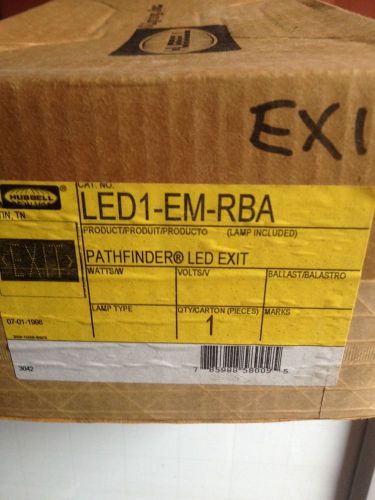 NEW - Hubbell LED1-EM-RBA LED PATHFINDER LED EXIT SIGN