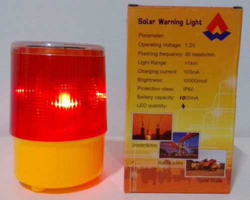 Solar Warning Light Strobe Beacon Traffic Roadblock Tower Flasher Magnetic Mount