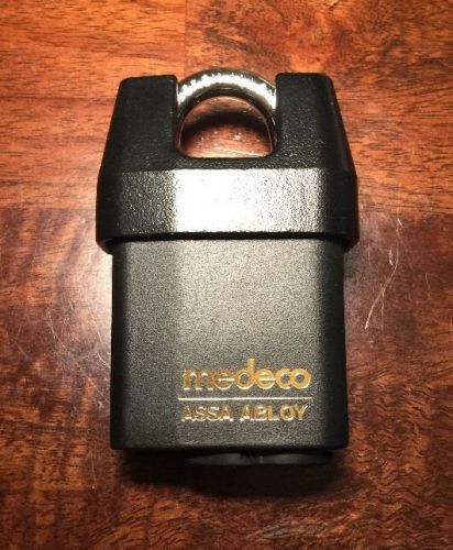 Medeco shrouded padlock, high security, black for sale