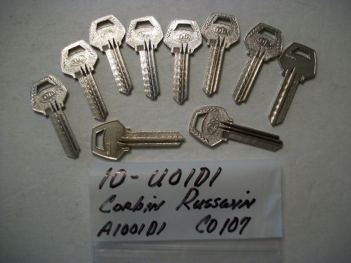 Locksmith LOT - 10 Key Blanks For CORBIN-RUSSWIN, U01D1, A1001D1, CO107