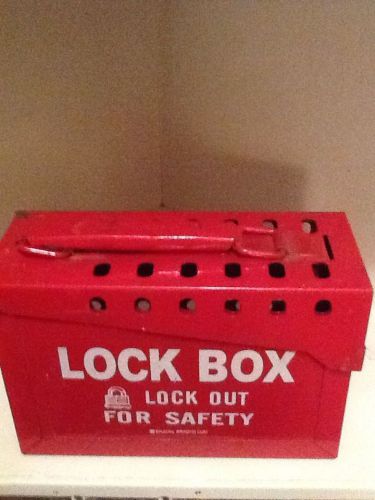 Brady red 6&#034; x 9&#034; x 3 1/2&#034; heavy duty steel portable lock box for sale