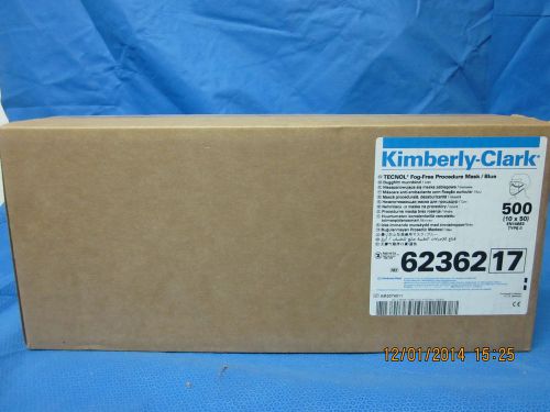 Kimberly Clark 62362 Masks Blue-1 CASE(10 Boxes of 50 per Box) Tecnol 500 masks