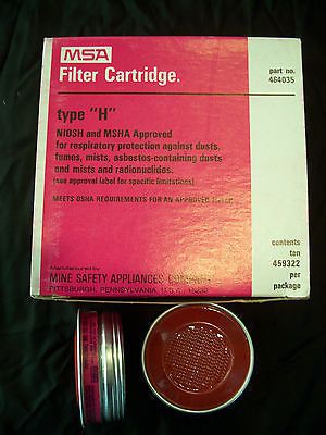 MSA Respirator Filter Cartidge Type H 10 Pack #464035 NIOSH MSHA Approved NEW!