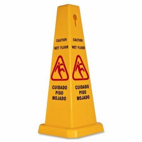 Genuine Joe Safety Cone, 4-Sided, 10&#034;x10&#034;x24&#034;, Yellow (GJO58880)