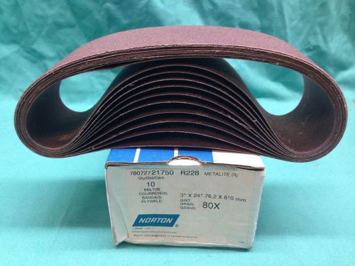 NORTON 10 3” X 24” 80 GRIT 780727 21750 R228 SANDER BELTS