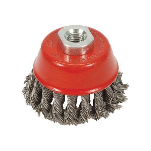 Silverline 75mm twist knot bowl wire brush cup rust paint remover angle grinder for sale