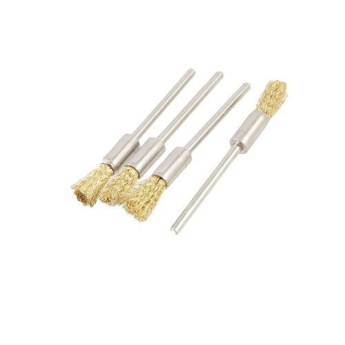 2 Pcs 2.4mm Gold Tone Brass Pencil Cup Brush for Rotary Tools Die Grinder