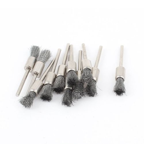 11 Pcs 1/8&#034; Mandrel Gray Wire Pen Polishing Brush for Dremel Rotary Tool