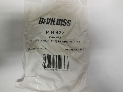 DeVILBISS P-H-432 Bent Adapter 3/8 NPS Male &amp; Female 240102 USA